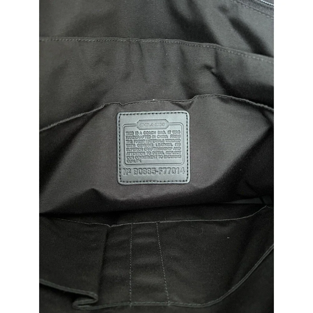 COACH Large Black Canvas Logo Laptop Work Bag
